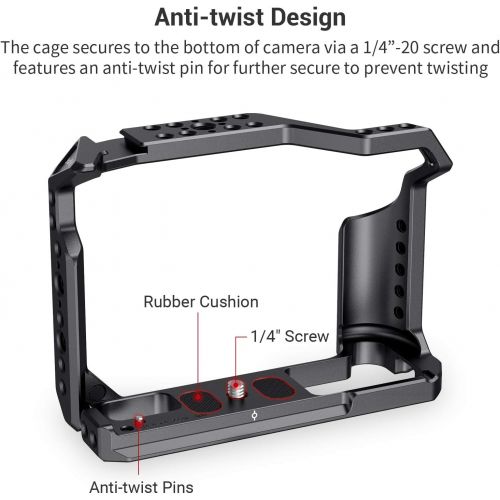  SmallRig Camera Cage for Fujifilm X-T3, Aluminum Alloy Cage with Cold Shoe, NATO Rail, Threaded Holes for Arri - 2228B