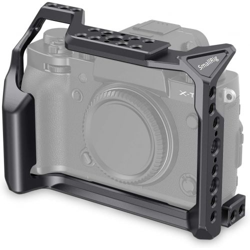  SmallRig Camera Cage for Fujifilm X-T3, Aluminum Alloy Cage with Cold Shoe, NATO Rail, Threaded Holes for Arri - 2228B