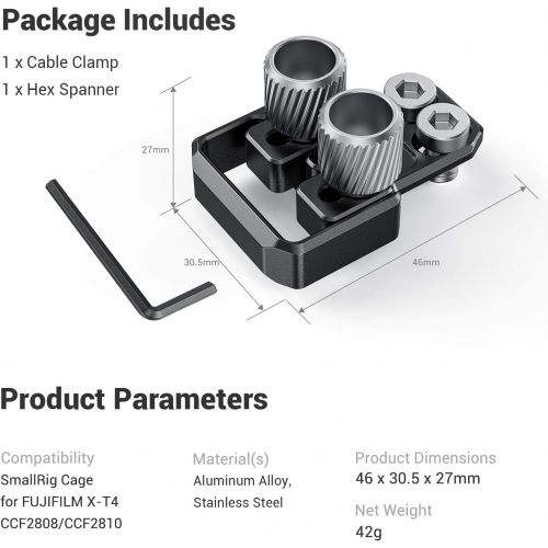  SmallRig HDMI and USB Type-C Cable Clamp for FUJIFILM X-T4 Cages BSC2809