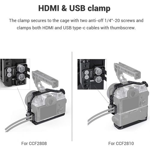  SmallRig HDMI and USB Type-C Cable Clamp for FUJIFILM X-T4 Cages BSC2809