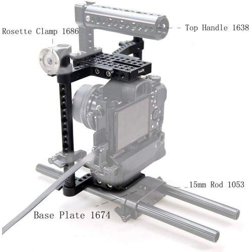  SMALLRIG Professional Camera Cage for Canon, for Nikon, for Sony, for Panasonic GH3/GH4 with Battery Grip-1750