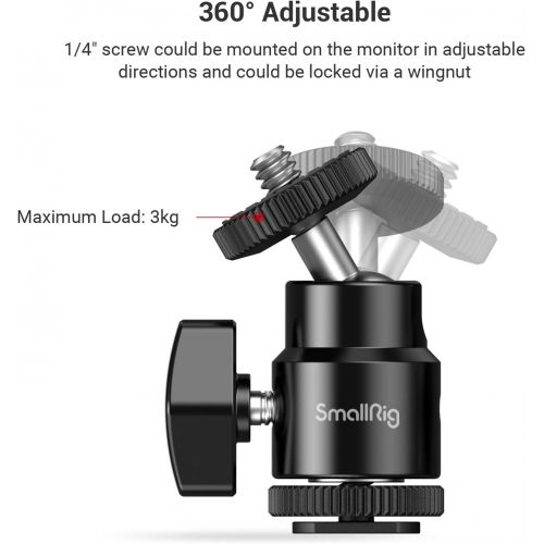  SMALLRIG 1/4 Camera Hot Shoe Mount with Additional 1/4 Screw (2pcs Pack) - 2059