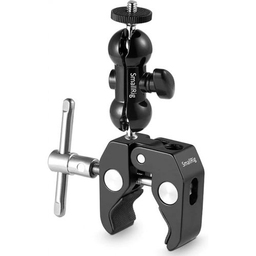  SmallRig Cool Ballhead Arm Super Camera Clamp Mount Double Ball Adapter, Fence Desk Table Mount for Ronin-M for Insta360, for Gopro - 1138