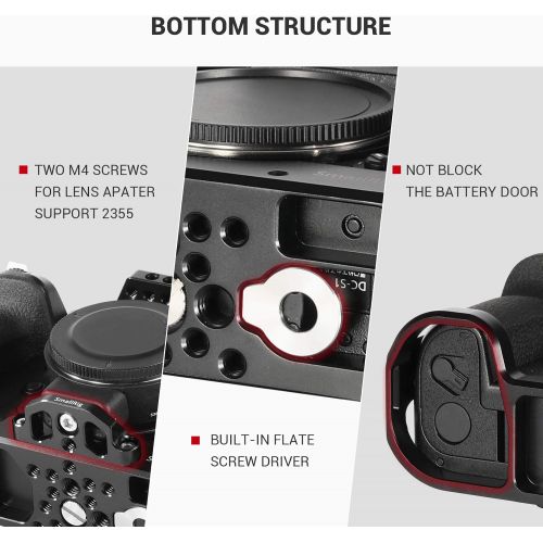  SmallRig Camera Cage for Panasonic Lumix DC-S1 and S1R with Cold Shoe and NATO Rail CCP2345