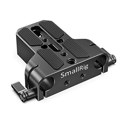  SMALLRIG Camera Base Plate with Rod Rail Clamp for Sony A6500 A6600, for Panasonic GH5, Sony A7 Series, etc, Both for Cameras & Cages -1674