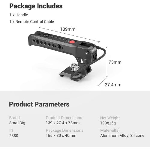  SmallRig NATO Top Handle with Remote Trigger for Panasonic and for Fujifilm Mirrorless Cameras 2880