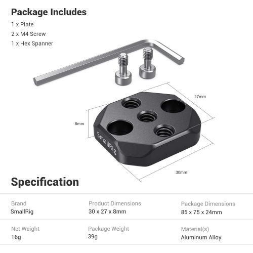  SmallRig Monitor Mount Holder for DJI Ronin S and Ronin SC Gimbal Accessories Mounting Plate with 1/4” Thread Hole - BSS2710