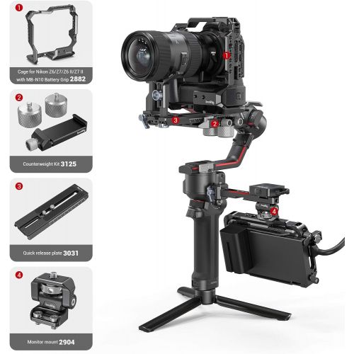  SMALLRIG Camera Extended Lens Support Bracket Height Adjustable Only for DJI RS 2 / RS2 Gimbal - 2850