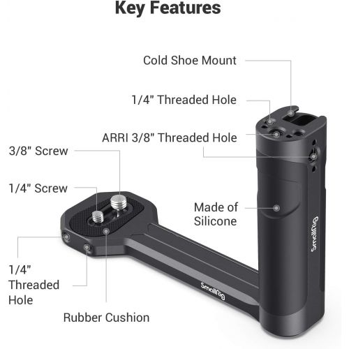  SMALLRIG Aluminum Side Handle Compatible with DJI Ronin-S/SC & ZHIYUN Crane 2S/2/V2 & MOZA Air 2/AirCorss 2 Gimbals - 2786