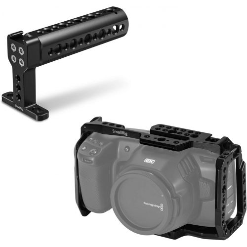  SMALLRIG BMPCC 4K & 6K Cage and Top Handle Grip Cheese Handle, for Blackmagic Design Pocket Cinema Camera 4K & 6K w/Cold Shoe, NATO Rail