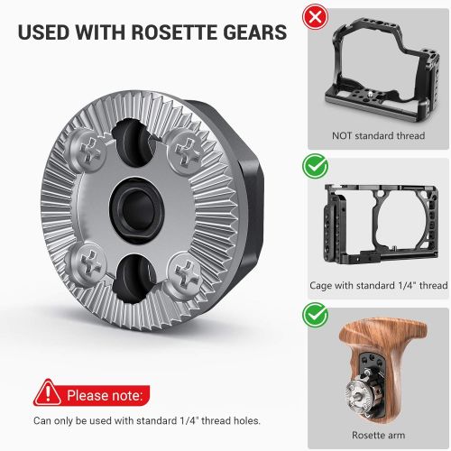  SMALLRIG Standard Rosette Bolt-On Mount (M6 Thread, 31.8 Diameter) for Camera Cage and Accessories - 1939