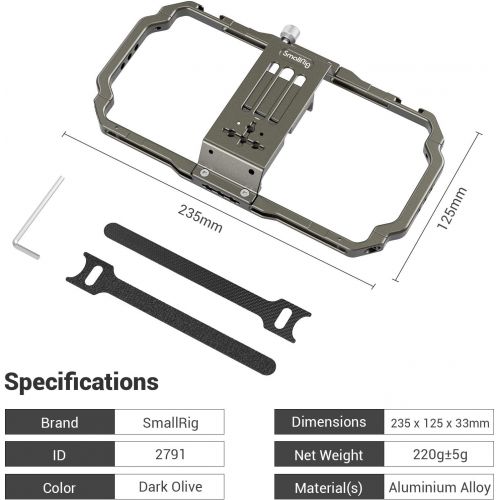  SmallRig Universal Smartphone Video Rig for iPhone Samsung, Filmmaking Vlogging Rig Aluminium Alloy Phone Video Cage Grip with Cold Shoe Mount for Videomaker Videographer - 2791