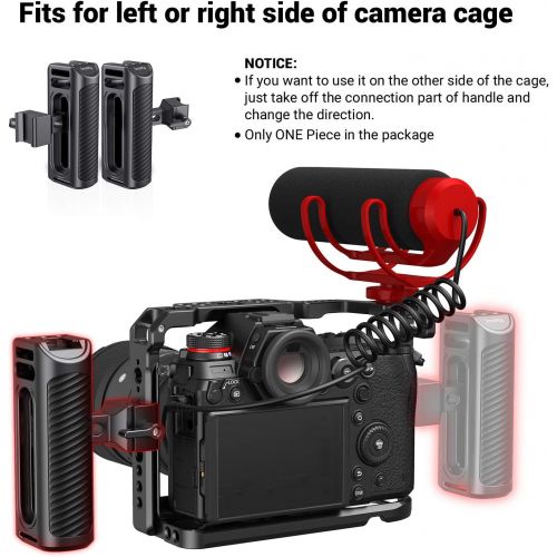  SMALLRIG Universal Aluminum NATO Side Handle Grip for DSLR Camera Cage with Cold Shoe Mount Built-in Wrench, Up and Down Adjustable - HSN2427