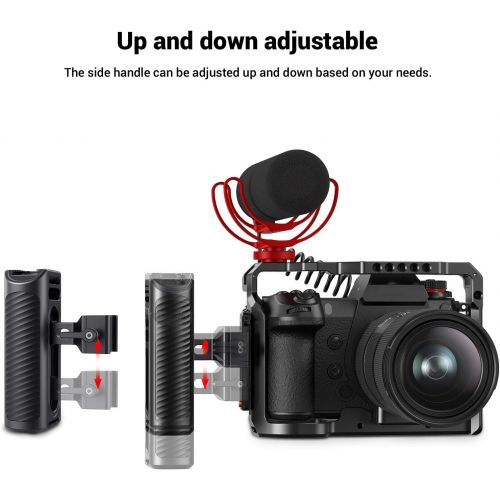  SMALLRIG Universal Aluminum NATO Side Handle Grip for DSLR Camera Cage with Cold Shoe Mount Built-in Wrench, Up and Down Adjustable - HSN2427