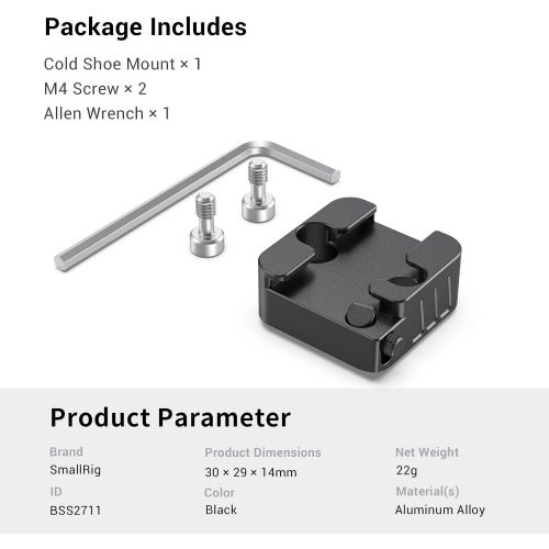  SmallRig Cold Shoe Mount for DJI Ronin-S and Ronin-SC Gimbal - BSS2711