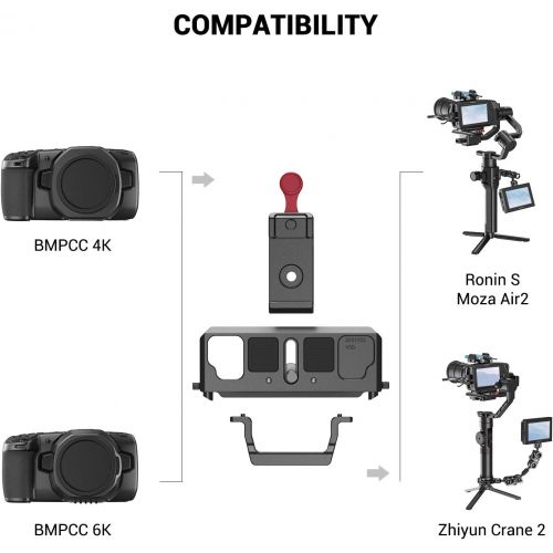  SMALLRIG Offset Plate Kit for BMPCC 4K and 6K Compatible with DJI Ronin S Zhiyun Crane 2 Moza Air 2 - BSS2403