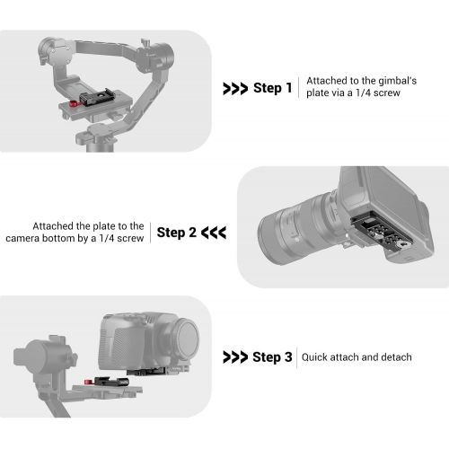  SMALLRIG Offset Plate Kit for BMPCC 4K and 6K Compatible with DJI Ronin S Zhiyun Crane 2 Moza Air 2 - BSS2403