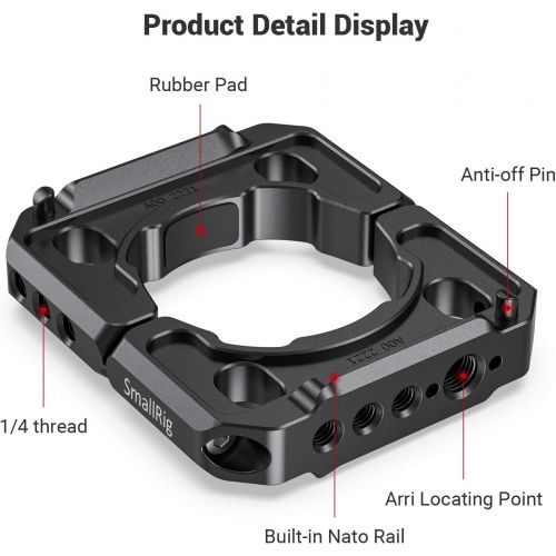 SMALLRIG Rod Clamp Ring Extension Mounting Ring Compatible with DJI Ronin S Gimbal Stabilizer for DSLR Camera w/NATO Rail, 1/4 Threaded Holes and 3/8 Locating Holes for ARRI Standa
