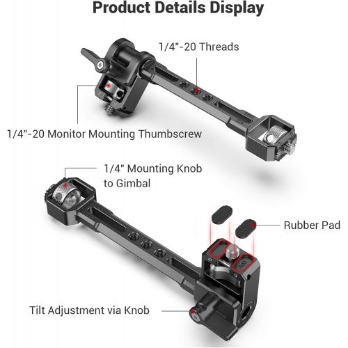  SMALLRIG Adjustable Camera Monitor Mount for DJI Ronin-S/Ronin-SC & ZHIYUN Crane 2S/Crane 3/3S/WEEBILL-S & MOZA AirCross 2 Gimbals - 2889