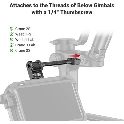  SMALLRIG Adjustable Camera Monitor Mount for DJI Ronin-S/Ronin-SC & ZHIYUN Crane 2S/Crane 3/3S/WEEBILL-S & MOZA AirCross 2 Gimbals - 2889