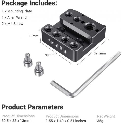  SMALLRIG Monitor Mount Holder for DJI Ronin S & Ronin SC Gimbal Accessories Mounting Plate, w/ 1/4” Thread 3/8” Locating Hole NATO Rail for Magic Arm Handle - 2214