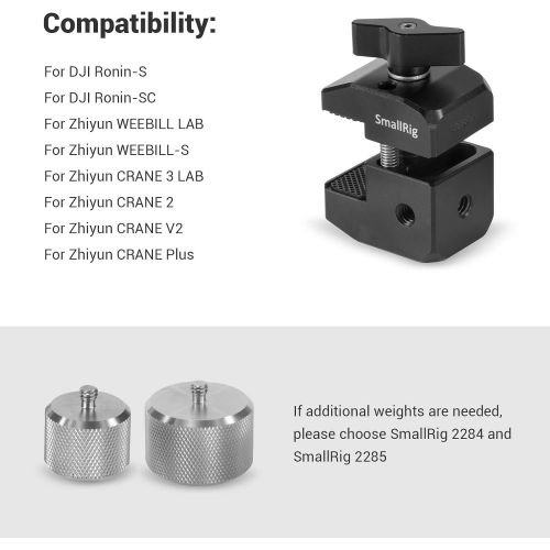  SmallRig Counterweight & Mounting Clamp Kit for DJI Ronin-S/Ronin-SC and Zhiyun Weebill/Crane Series Gimbals BSS2465