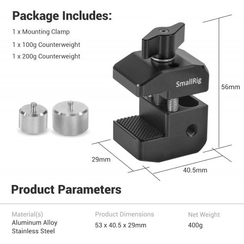  SmallRig Counterweight & Mounting Clamp Kit for DJI Ronin-S/Ronin-SC and Zhiyun Weebill/Crane Series Gimbals BSS2465