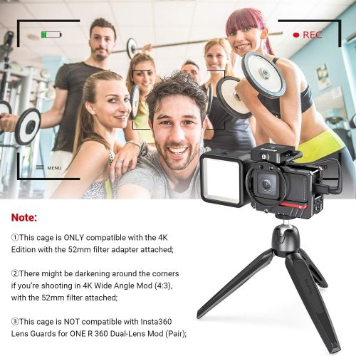  SMALLRIG Video Vlogging Camera Cage with 52mm Filter Adapter Compatible with Insta360 ONE R 4K Edition - 2901
