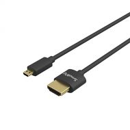 Micro HDMI to HDMI Cable, SmallRig Ultra Thin HDMI Cable 35cm/1.15Ft, Super Flexible Slim High Speed 4K 60Hz HDR HDMI 2.0, Compatible with GoPro Hero 7/6 / 5, for Sony A6600 / A640