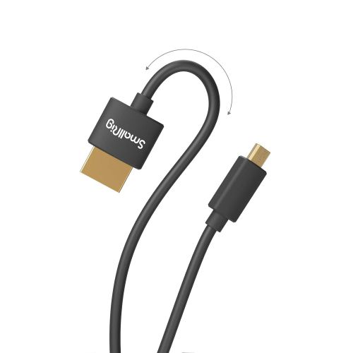  Micro HDMI to HDMI Cable, SmallRig Ultra Thin HDMI Cable 35cm/1.15Ft, Super Flexible Slim High Speed 4K 60Hz HDR HDMI 2.0, Compatible with GoPro Hero 7/6 / 5, for Sony A6600 / A640