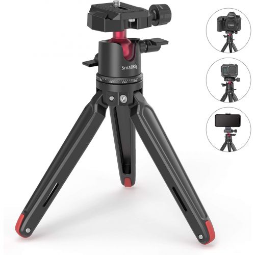  SmallRig Mini Tripod for Camera, Updated Desktop Tabletop Tripod with Arca-Type Compatible QR Plate, 360° Ball Head and 1/4 Screws Portable for Compact Cameras DSLRs, Phone, Gopro