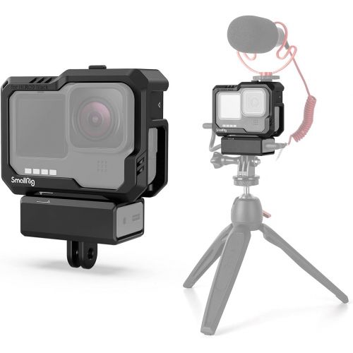  SmallRig HERO10 Black Cage/HERO9 Cage for GoPro with 2 Cold Shoe Mounts for Mic and Led Video Light for GoPro HERO9 Black 3083