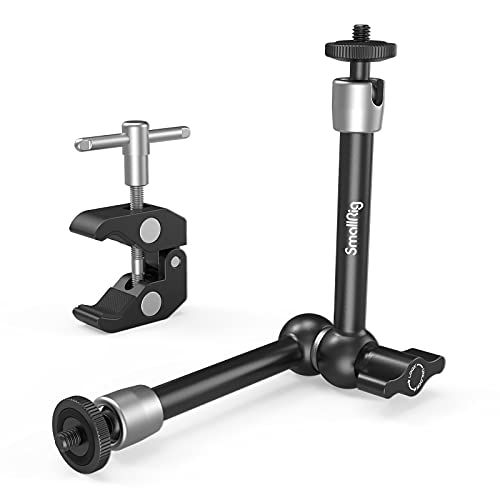  SmallRig Clamp w/ 1/4 and 3/8 Thread and 9.5 Inches Adjustable Friction Power Articulating Magic Arm with 1/4 Thread Screw for LCD Monitor/LED Lights - KBUM2732