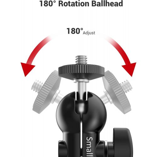  SMALLRIG Cool Ballhead Multi-Function Double Ballhead with Shoe Mount & 1/4 Screw for Monitors Led Light - 1135