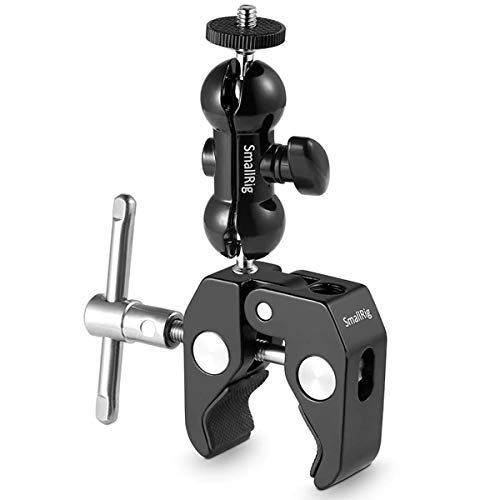  SMALLRIG Cool Ballhead Arm Super Clamp Mount Multi-Function Double Ball Adapter with Bottom Clamp for Ronin-M, Ronin MX, Freefly MOVI - 1138