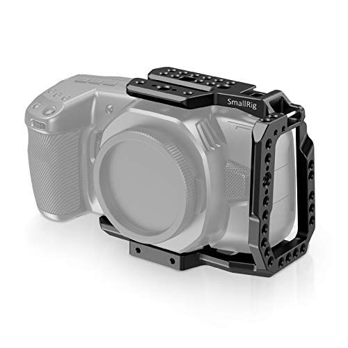  SmallRig BMPCC 4K/6K Half Cage Compatible with Blackmagic Pocket Cinema Camera 4K/6K, Half Cage with Anti-Twist Mechanism and Built-in NATO Rails CVB2254B