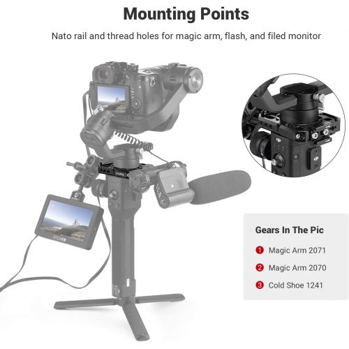  SMALLRIG Rod Clamp Ring Extension Mounting Ring Compatible with DJI Ronin S Gimbal Stabilizer for DSLR Camera w/NATO Rail, 1/4 Threaded Holes and 3/8 Locating Holes for ARRI Standa