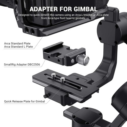  SmallRig DSLR and Mirrorless Quick Release Clamp for Arca-Type Standard Compatible with DJI Ronin S/SC ZHIYUN Crane Series Weebill S Gimbal - DBC2506