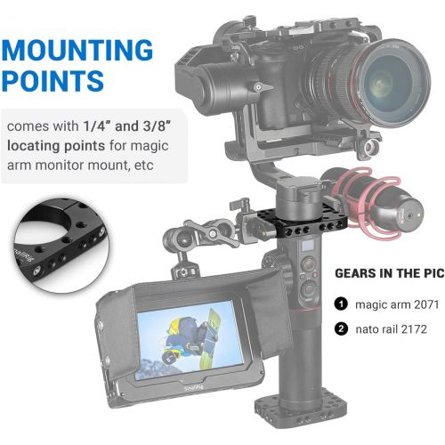  SMALLRIG Mounting Rod Clamp Ring for Zhiyun Crane2 Crane v2 Crane Plus Gimbal Stabilizer for DSLR Camera with 1/4 & 3/8 Thread Locating Points, 18 lb Payload- 2119