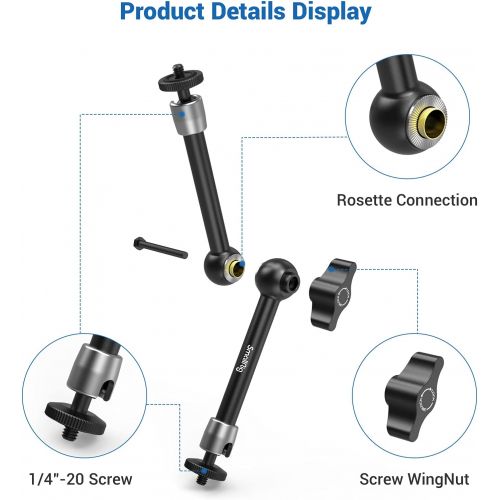  SMALLRIG 9.5 inch Adjustable Articulating Magic Arm with Both 1/4 Thread Screw for LCD Monitor/LED Lights - 2066