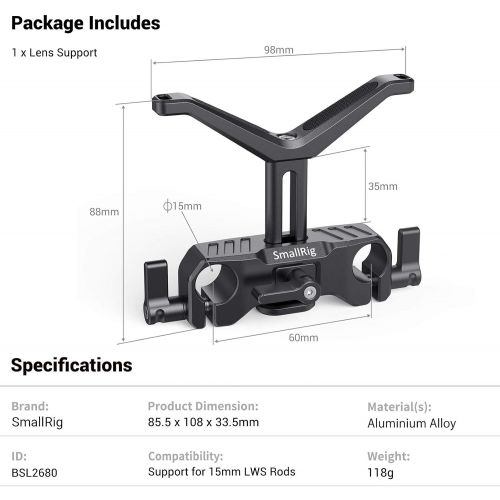  SmallRig 15mm LWS Universal Lens Support BSL2680