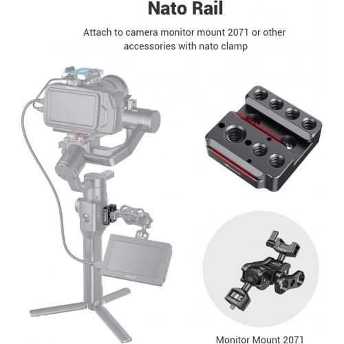  SMALLRIG Monitor Mount Holder for DJI Ronin S & Ronin SC Gimbal Accessories Mounting Plate, w/ 1/4” Thread 3/8” Locating Hole NATO Rail for Magic Arm Handle - 2214