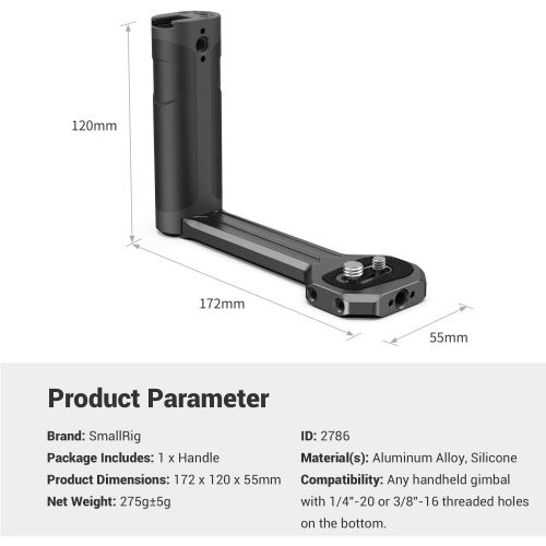  [아마존베스트]SMALLRIG Aluminum Side Handle Compatible with DJI Ronin-S/SC & ZHIYUN Crane 2S/2/V2 & MOZA Air 2/AirCorss 2 Gimbals - 2786