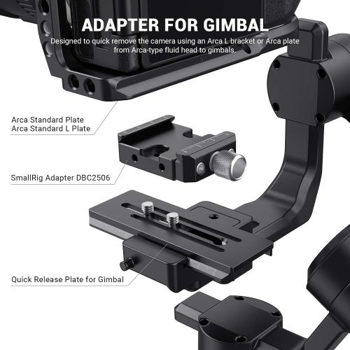  [아마존베스트]SMALLRIG DSLR and Mirrorless Quick Release Clamp and Plate for Arca-Type Standard Compatible with DJI Ronin S/SC ZHIYUN Crane Series Weebill S Gimbal - DBC2506