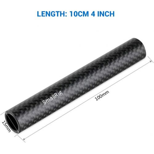  [아마존베스트]SMALLRIG 15mm Carbon Fiber Rod for 15mm Rod Support System (Non-Thread), 4 inches Long, Pack of 2-1871