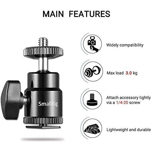  [아마존베스트]SMALLRIG DSLR Rigs New 1/4 Camera Hot Shoe Mount with Additional 1/4 Screw