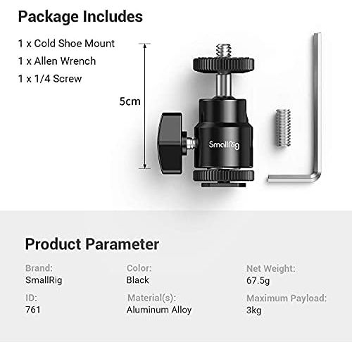  [아마존베스트]SMALLRIG DSLR Rigs New 1/4 Camera Hot Shoe Mount with Additional 1/4 Screw