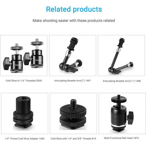  [아마존베스트]SMALLRIG DSLR Rigs New 1/4 Camera Hot Shoe Mount with Additional 1/4 Screw