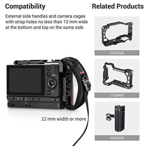  SmallRig Camera Cage Wrist Strap, Universal Quick Adjustable Secure Grip Camera Cage Handle Hand Wrist Strap PAC2456