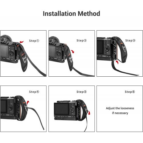  SmallRig Camera Cage Wrist Strap, Universal Quick Adjustable Secure Grip Camera Cage Handle Hand Wrist Strap PAC2456